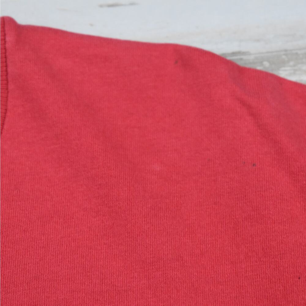 90s Vintage Nike Air Shirt Men's Large Red Cotton Knit Thrashed Faded Grunge USA - Picture 4 of 12